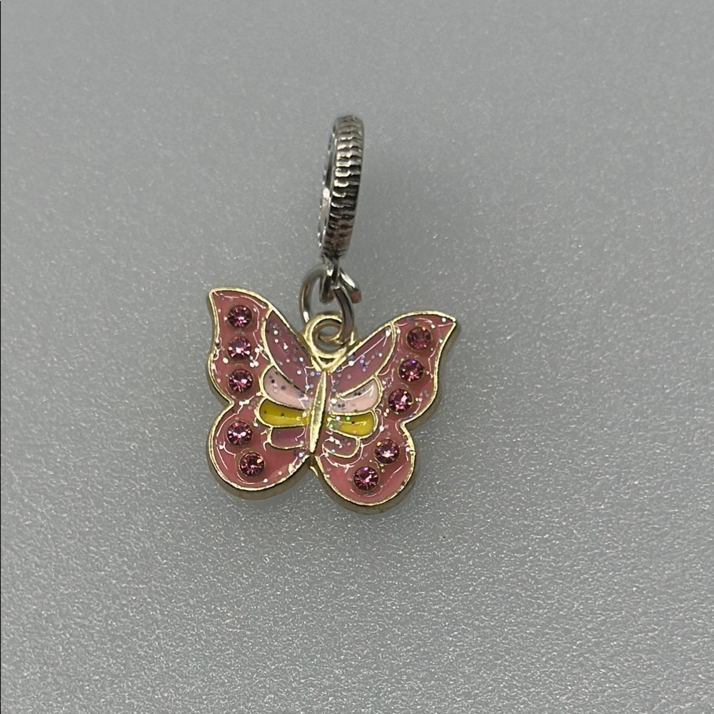 Brighton Pink and Gold Butterfly Pendant